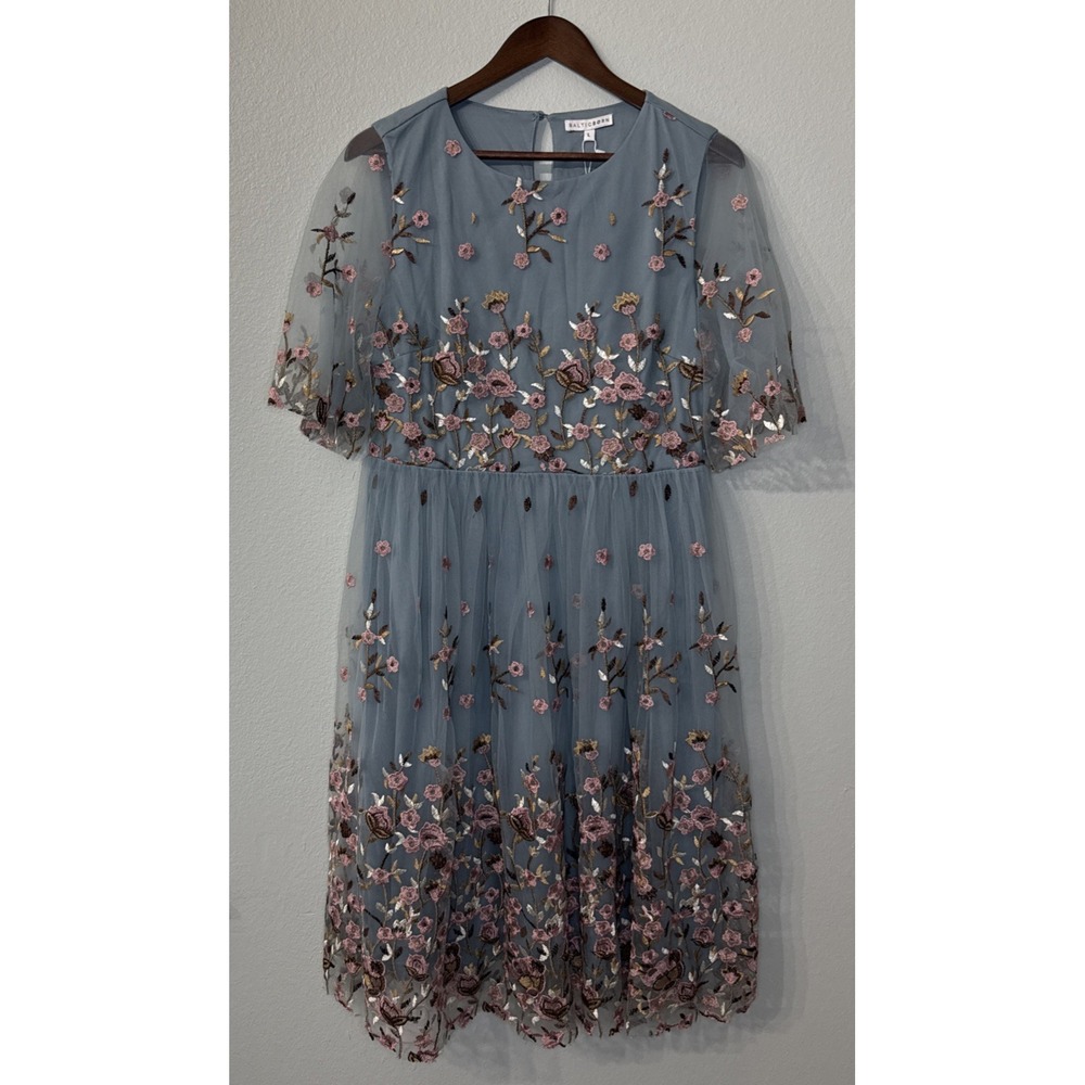 NEW Baltic Born Duchess tulle dress large blue garden floral ethereal romantic